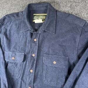 Field & Stream Chamois Flannel Shirt Mens XL Navy Blue Cotton‎ Casual Button Up
